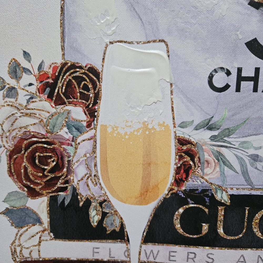 🥀NWT Hand Embellished Chanel Prada Gucci Wall Art - Picture 4 of 7